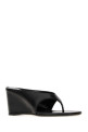 Black leather Yaga thong mules JUDE (PS26HO017BK001C)