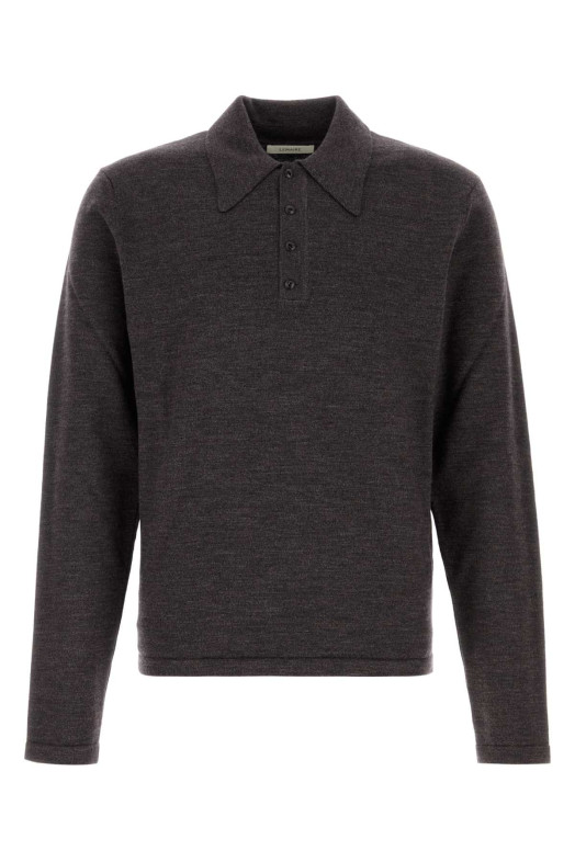 Chocolate wool polo shirt LEMAIRE (TS0031LK1072)