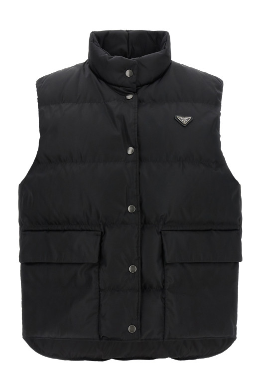 'Re-Nylon' Padded Vest Black