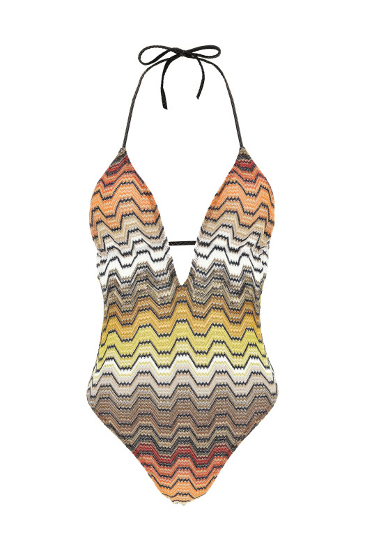 Цельный купальник с греческим узором, разноцветный MISSONI MC24SP00BR015DS91SC