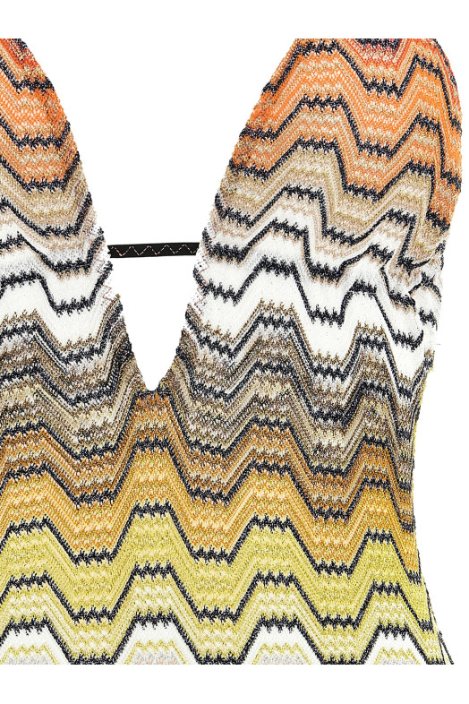 Цельный купальник с греческим узором, разноцветный MISSONI MC24SP00BR015DS91SC