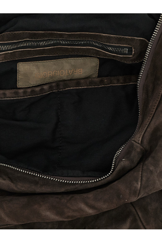 Leather backpack Brown