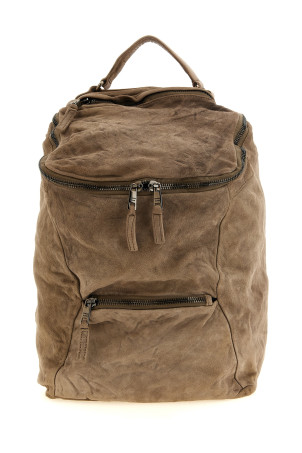 Leather backpack Beige