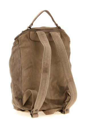 Leather backpack Beige