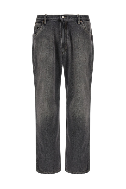 Triangle logo jeans Black