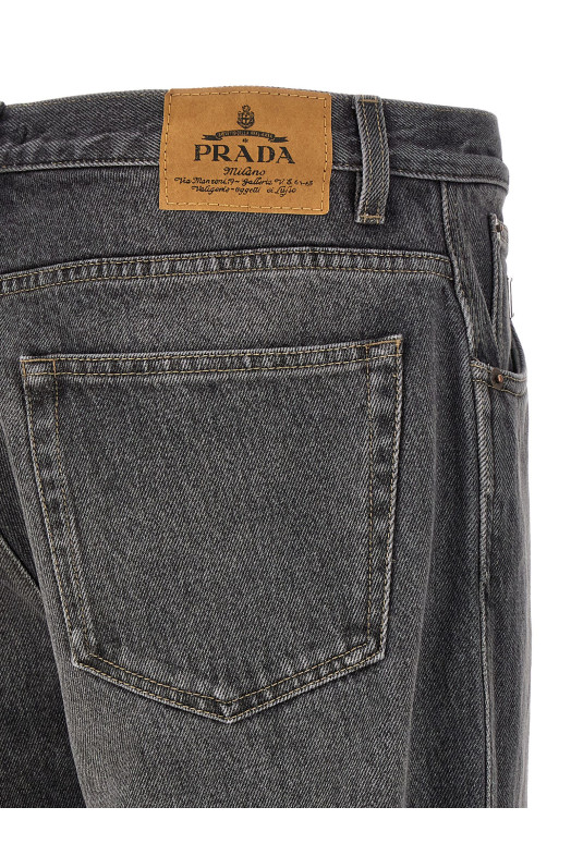 Triangle logo jeans Black