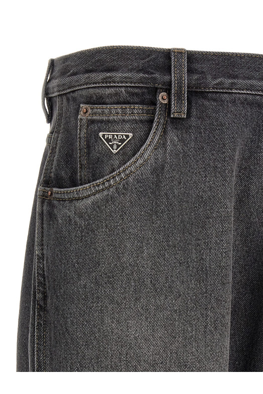 Triangle logo jeans Black