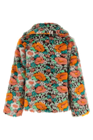 Faux fur floral pattern Multicolor