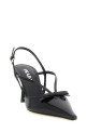 Brushed Leather Slingback Pumps Black