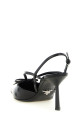 Brushed Leather Slingback Pumps Black