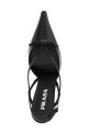 Brushed Leather Slingback Pumps Black