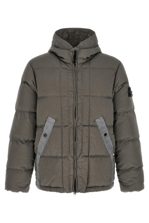 Crumpled effect down jacket Gray