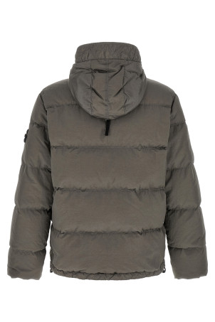 Crumpled effect down jacket Gray
