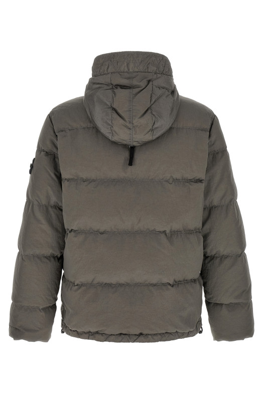 Crumpled effect down jacket Gray