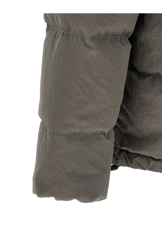 Crumpled effect down jacket Gray