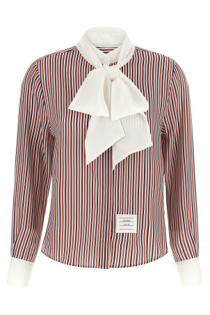 Removable lavallière collar shirt Multicolor