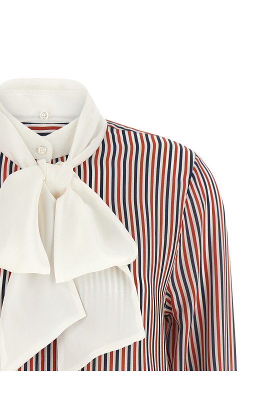 Removable lavallière collar shirt Multicolor