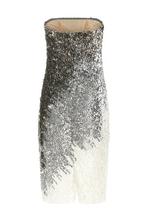 Metallic tulle dress Silver