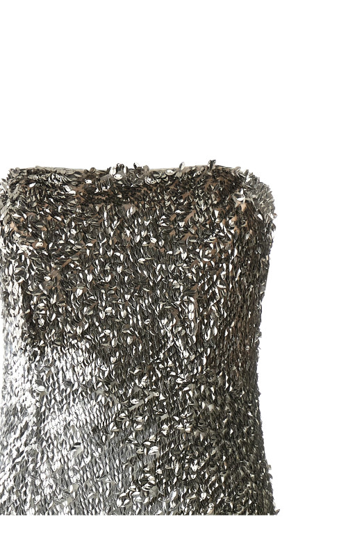Metallic tulle dress Silver