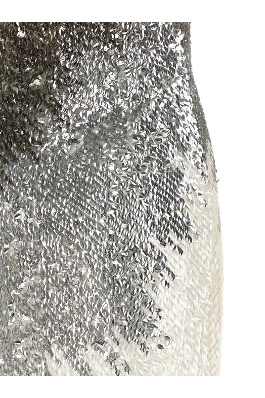 Metallic tulle dress Silver
