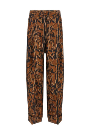 Lynx print pants Brown