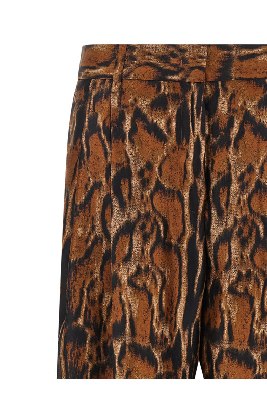 Lynx print pants Brown