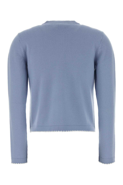 Powder blue stretch wool blend Kendra cardigan TORY BURCH (182317)