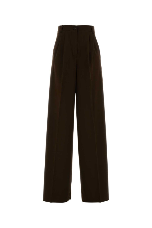 Brown wool Garenna wide-leg pant WEEKEND (2525136016600)