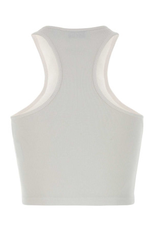 White stretch cotton crop-top OFF WHITE (2FA00671T)