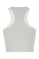 White stretch cotton crop-top OFF WHITE (2FA00671T)
