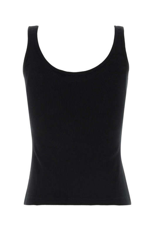 Black stretch cotton tank top OFF WHITE (2FA00672T)