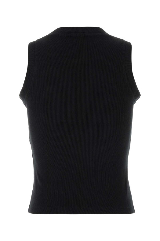 Black stretch cotton tank top OFF WHITE (2FA00673T)
