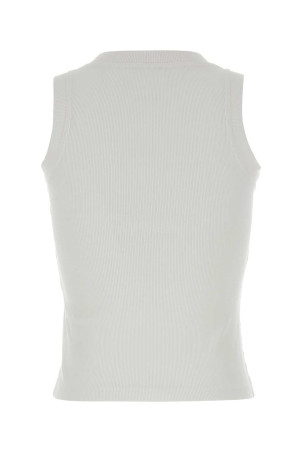 White stretch cotton tank top OFF WHITE (2FA00673T)