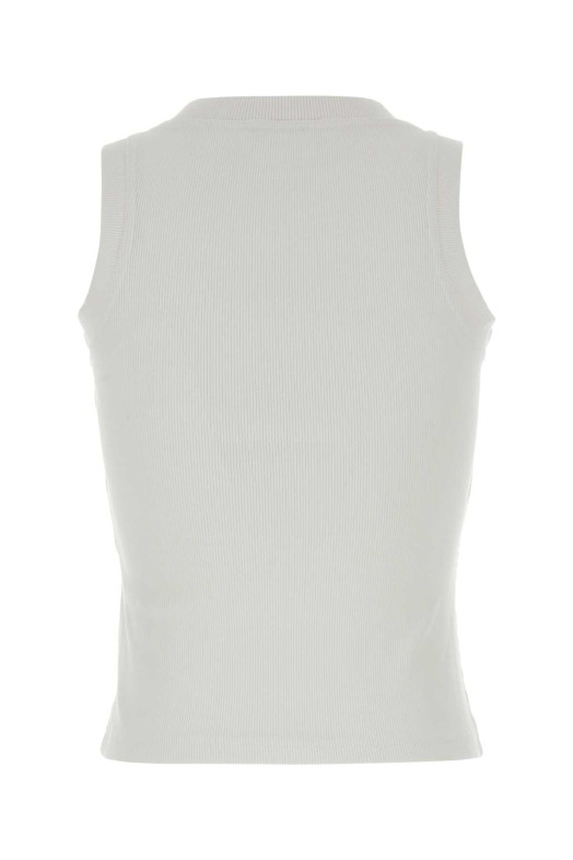 White stretch cotton tank top OFF WHITE (2FA00673T)