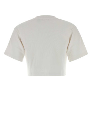White stretch cotton t-shirt OFF WHITE (2FA00678T)