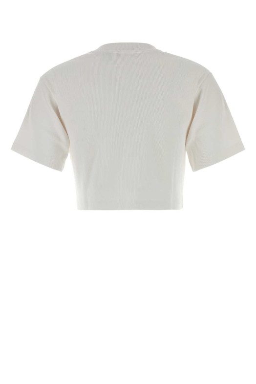White stretch cotton t-shirt OFF WHITE (2FA00678T)