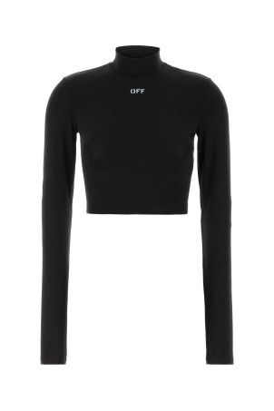 Black stretch jersey top OFF WHITE (2FB00628T)