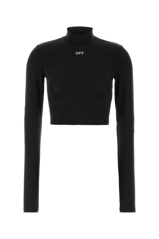 Black stretch jersey top OFF WHITE (2FB00628T)