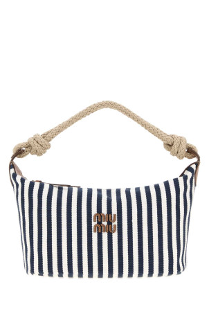 Embroidered canvas shopping bag MIU MIU (5BC196VILO2I0G)