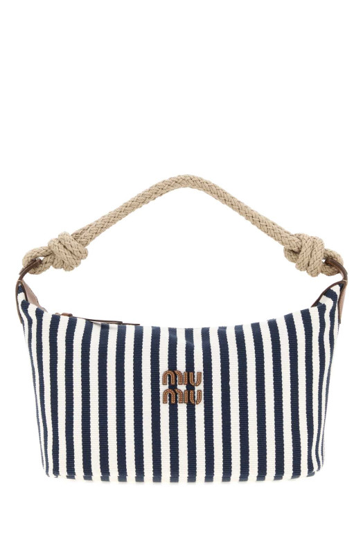 Embroidered canvas shopping bag MIU MIU (5BC196VILO2I0G)