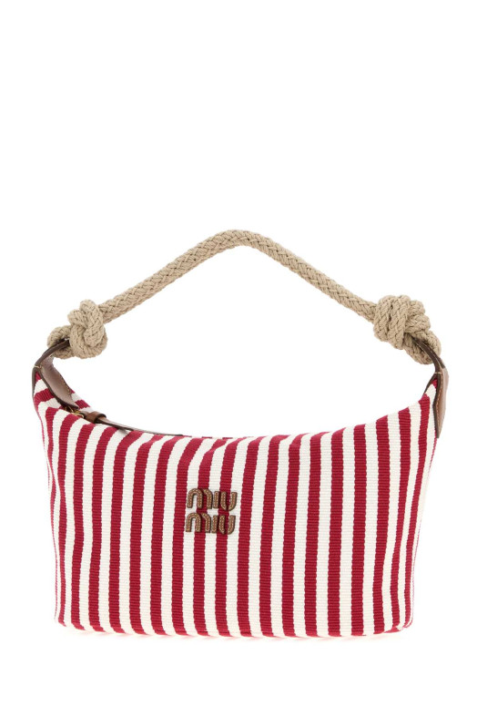 Embroidered canvas shopping bag MIU MIU (5BC196VILO2I0G)