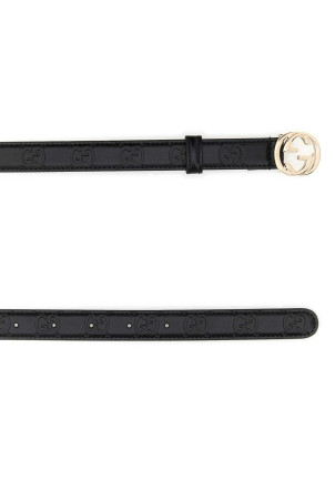 Black leather belt Black GUCCI (813005AAD5L)