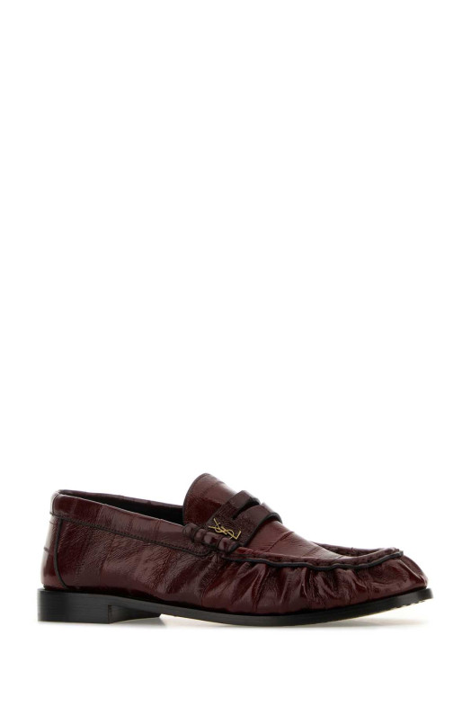 Burgundy leather loafers SAINT LAURENT (8479430WXAF)