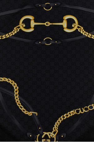 Шовковий фуляр з принтом GUCCI (8737483GAQ1)