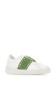 White leather Rockstud Untitled sneakers with green band VALENTINO GARAVANI (9W2S0A01ZBV)