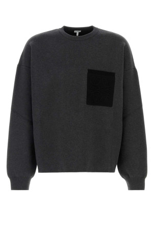 Dark grey stretch cotton blend sweater Black-grey LOEWE (H526Y14KOG)