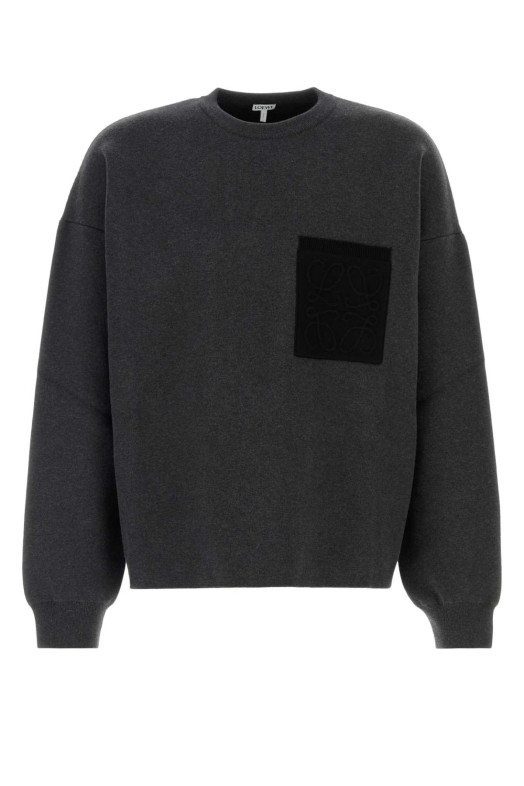 Dark grey stretch cotton blend sweater Black-grey LOEWE (H526Y14KOG)