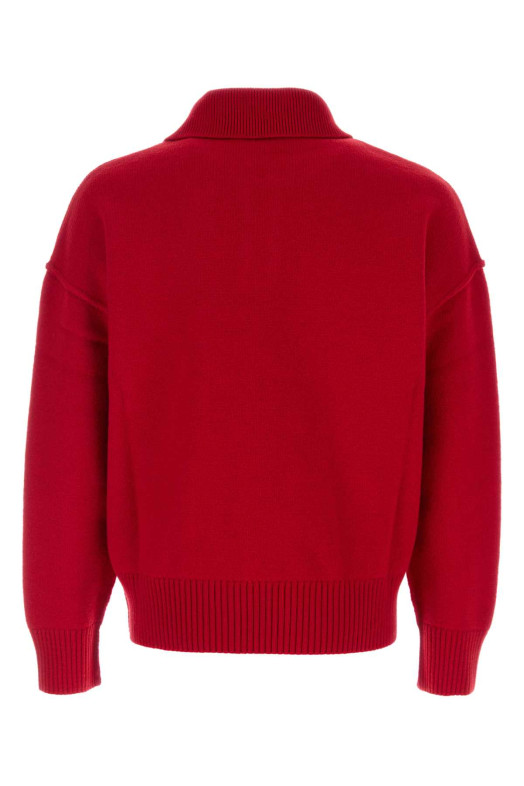 Red wool polo shirt AMI (UPL409018)