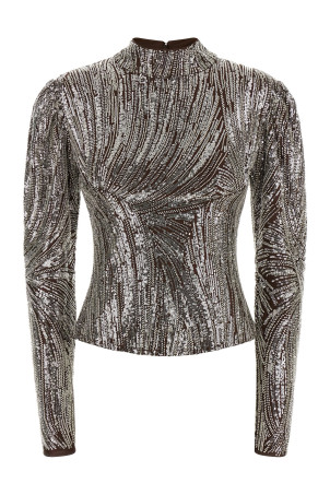 Sequin top Brown