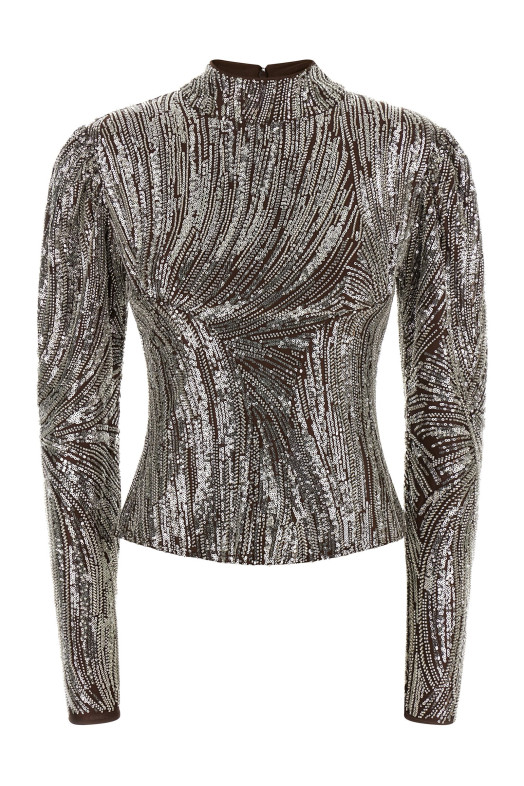 Sequin top Brown